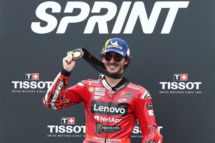 Francesco Bagnaia claims victory in first-ever MotoGP sprint at Portuguese Grand Prix